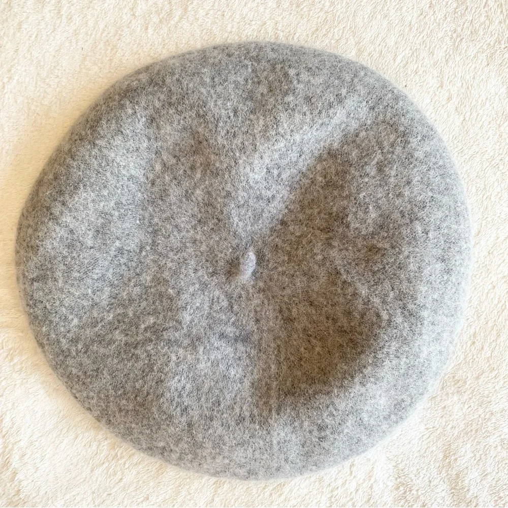 K ACCESSORIES Womens Gray‎ Plush French Beret Hat Wool-Blend